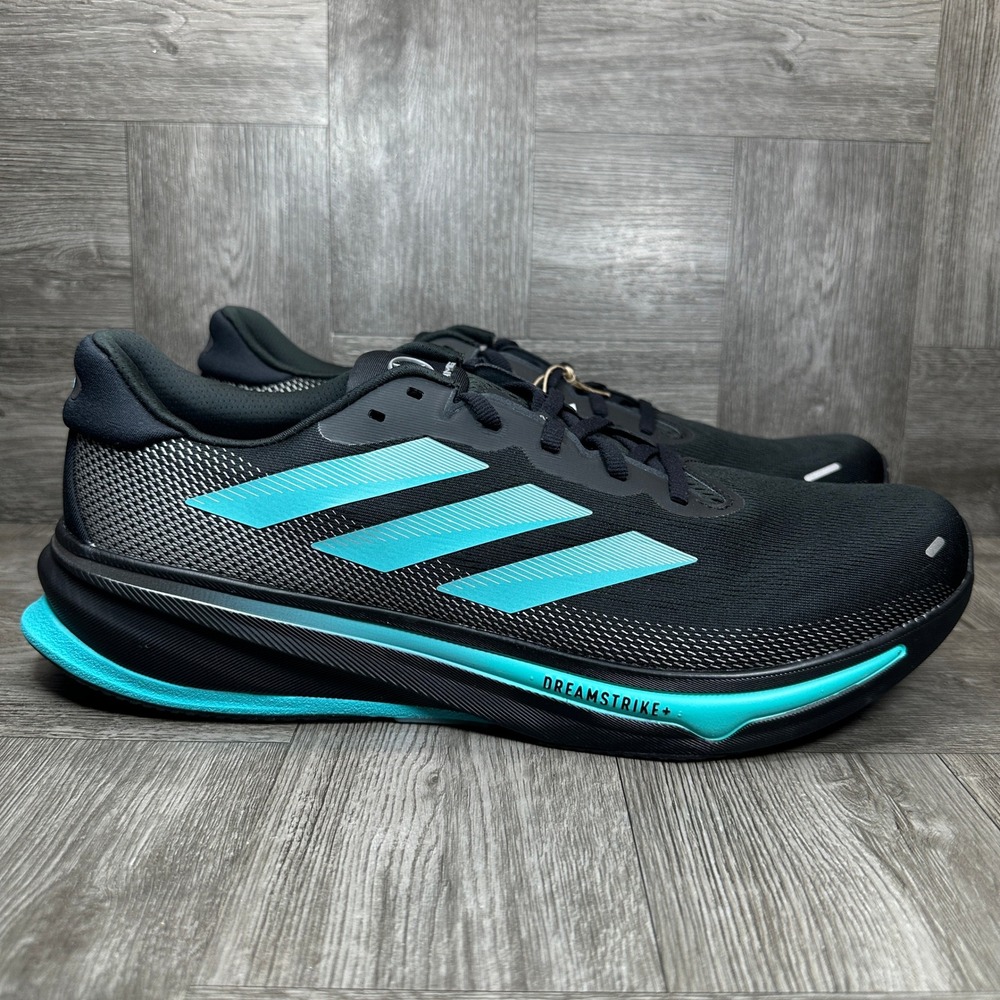 Adidas Supernova Rise Mens 12 Black Teal Motorsport Running NEW JR9384